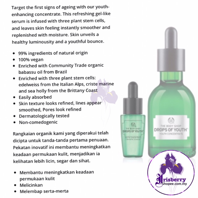 drops of youth serum body shop