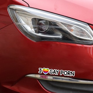 Funny Car Porn - 14.8CM*2.2CM Creative I Love Gay Porn Funny PVC Decal Car Sticker