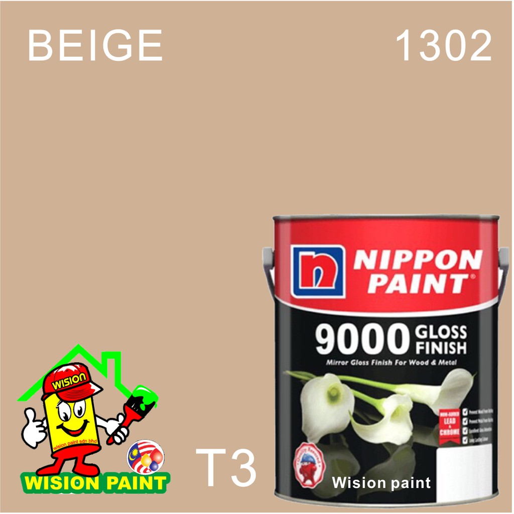 1302 BEIGE ( 1L ) 9000 GLOSS FINISH NIPPON PAINT WOOD AND METAL