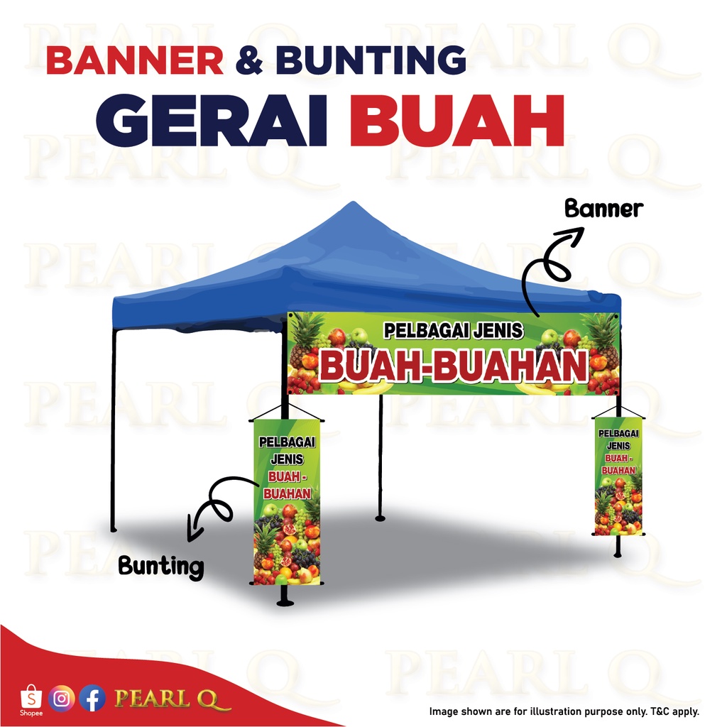 Buy Banner Kedai Buah Buahan Bunting Gerai Air Buah Pelbagai Jenis Buah