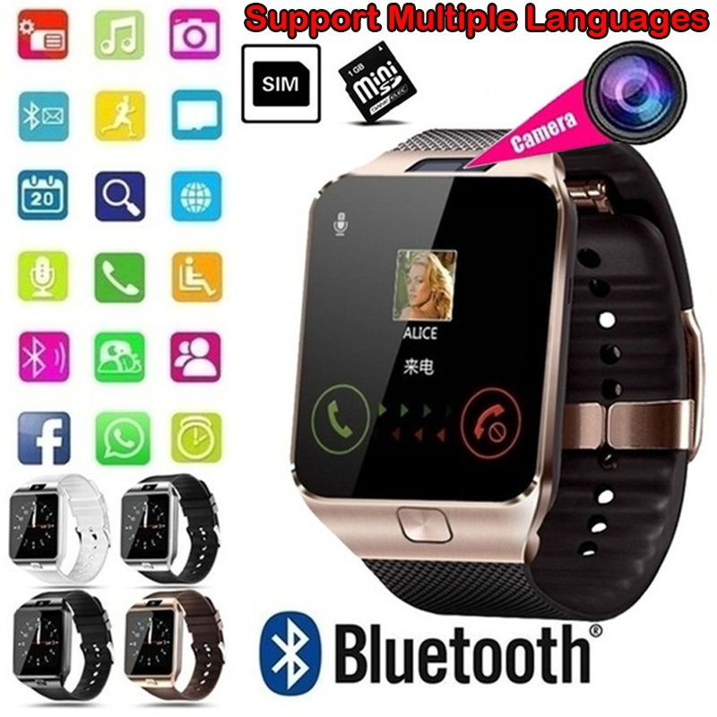 【24H Delievry】Ultra HD Touch Screen Colorful LCD Electronic Bluetooth Wrist Watch Smart Watch With Camera SIM Card Sports Tracking Sleep Monitoring Smart Watch