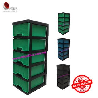 *Ready Stock* 5 Tier Drawers Plastic Cabinet / Plastic Drawer / Storage Cabinet