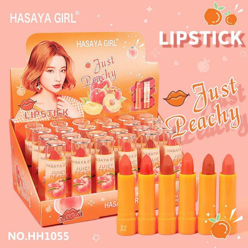 New Hasaya Girl Just Peachy Juicy Peach Matte Lipstick 1Box24pcs