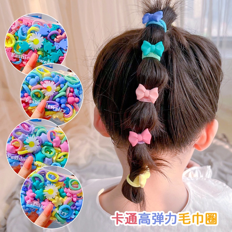 Little Girl Tie Hair Rubber Band Baby Hair Ring Children Girls Towel Ring Head Rope Rubber Band Hair Accessories