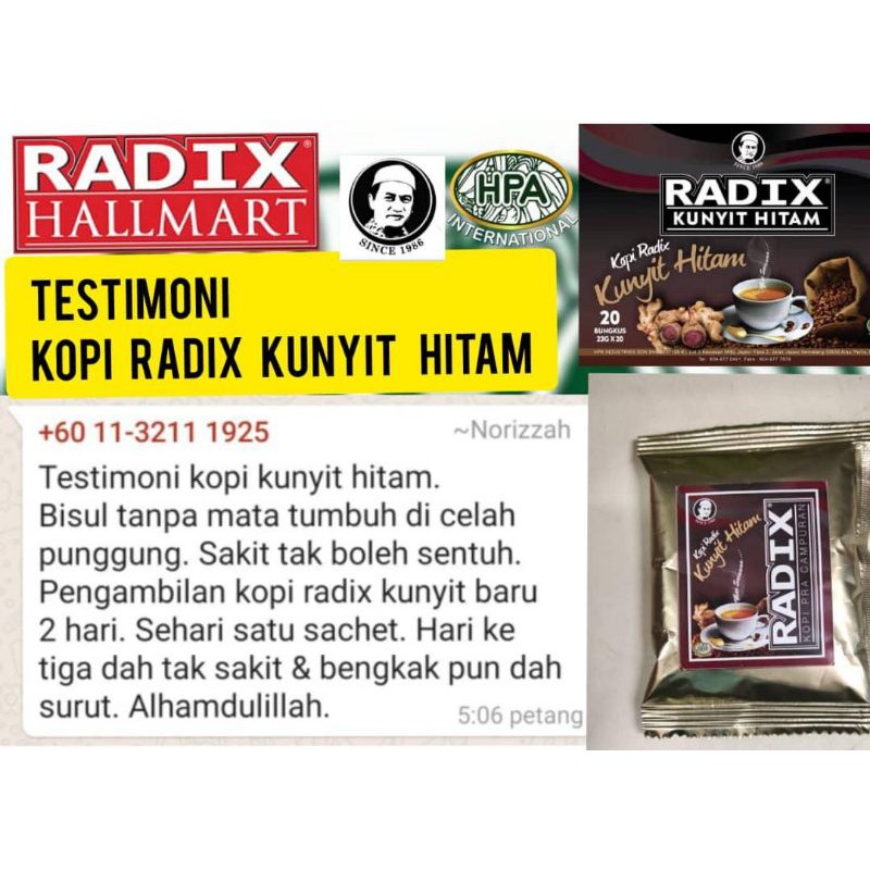 New Stok Kopi Radix Kunyit Hitam Hpa Malaysia