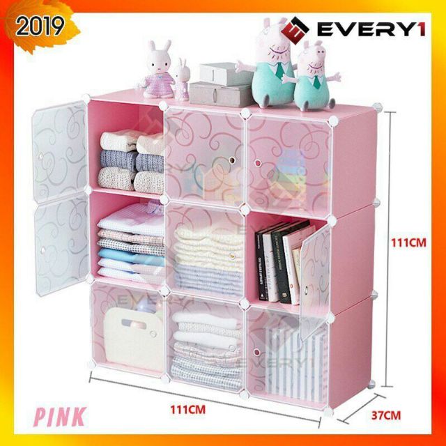  9 CUBE DIY CUBE WARDROBE STORAGE CABINET BABY  BUDAK 