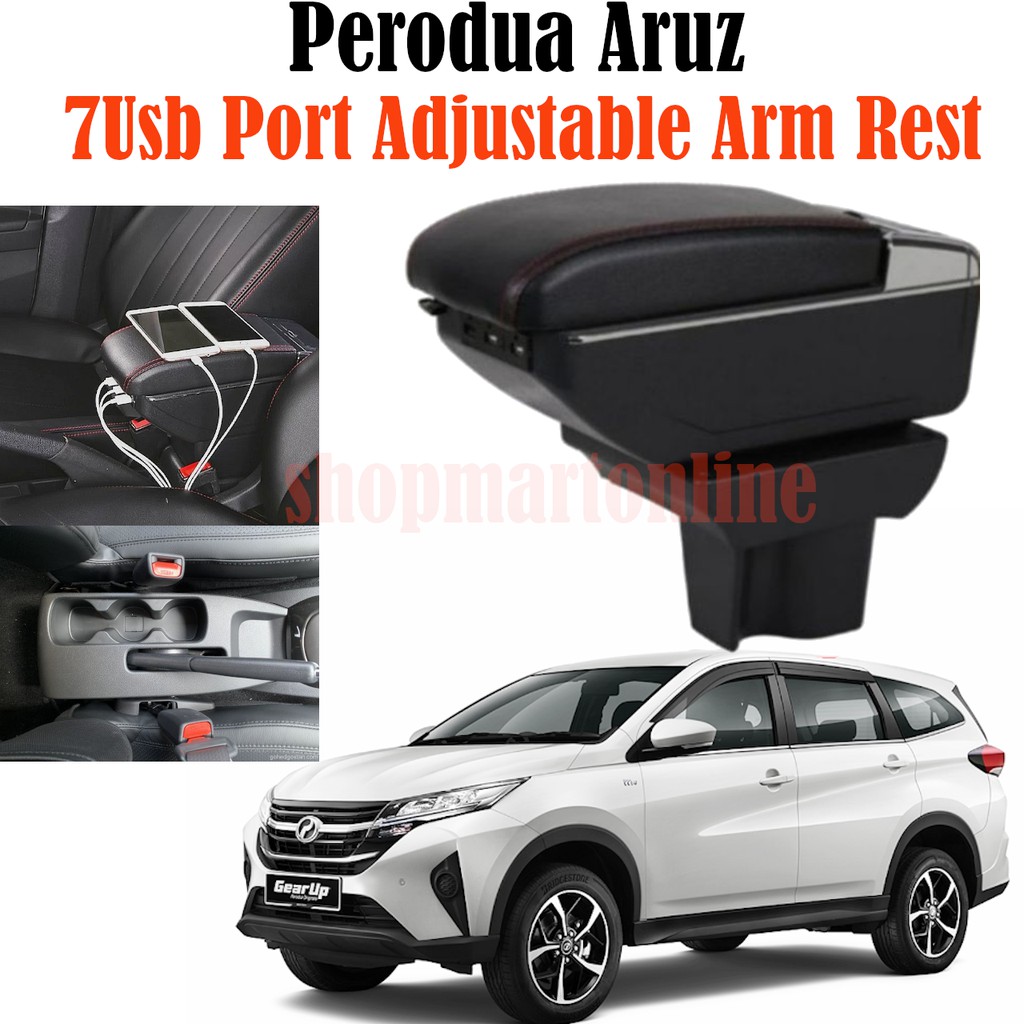 Perodua Aruz Arm Rest Armrest Seven USB Port Adjustable Cushion Armrest