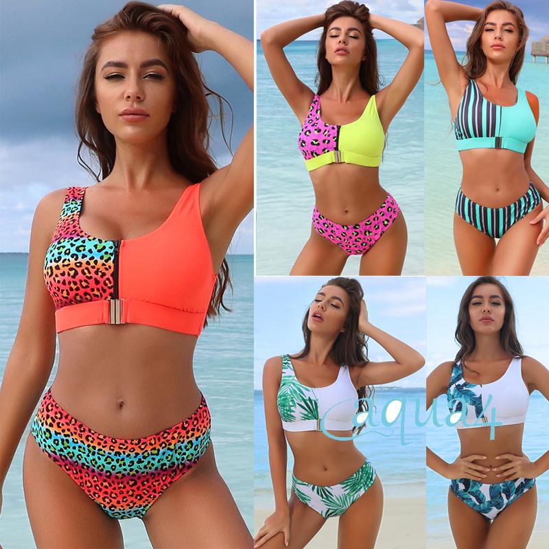 zip up bikini set