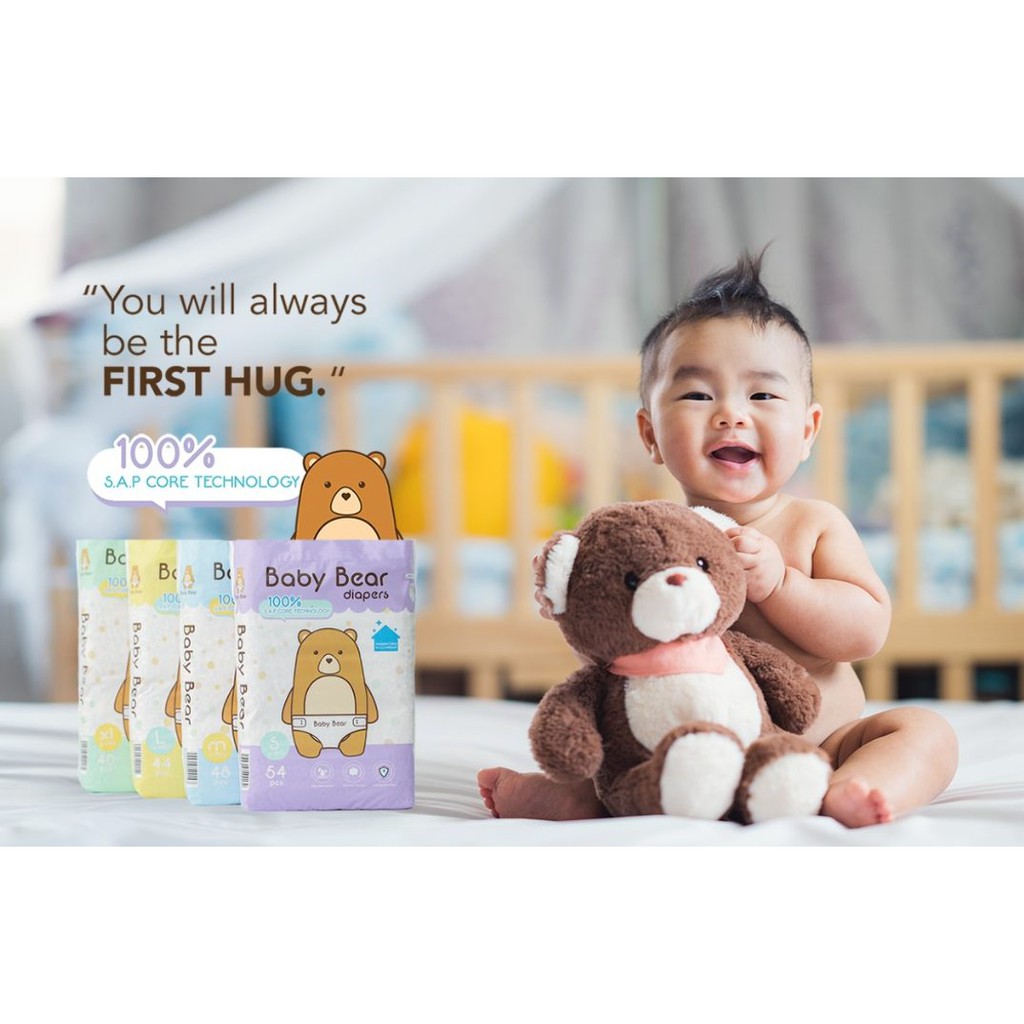 【SALES】Baby Bear Diapers - Size NB, S,M,L,XL- Manufactured in Clean Room |BROTHER BEAR™