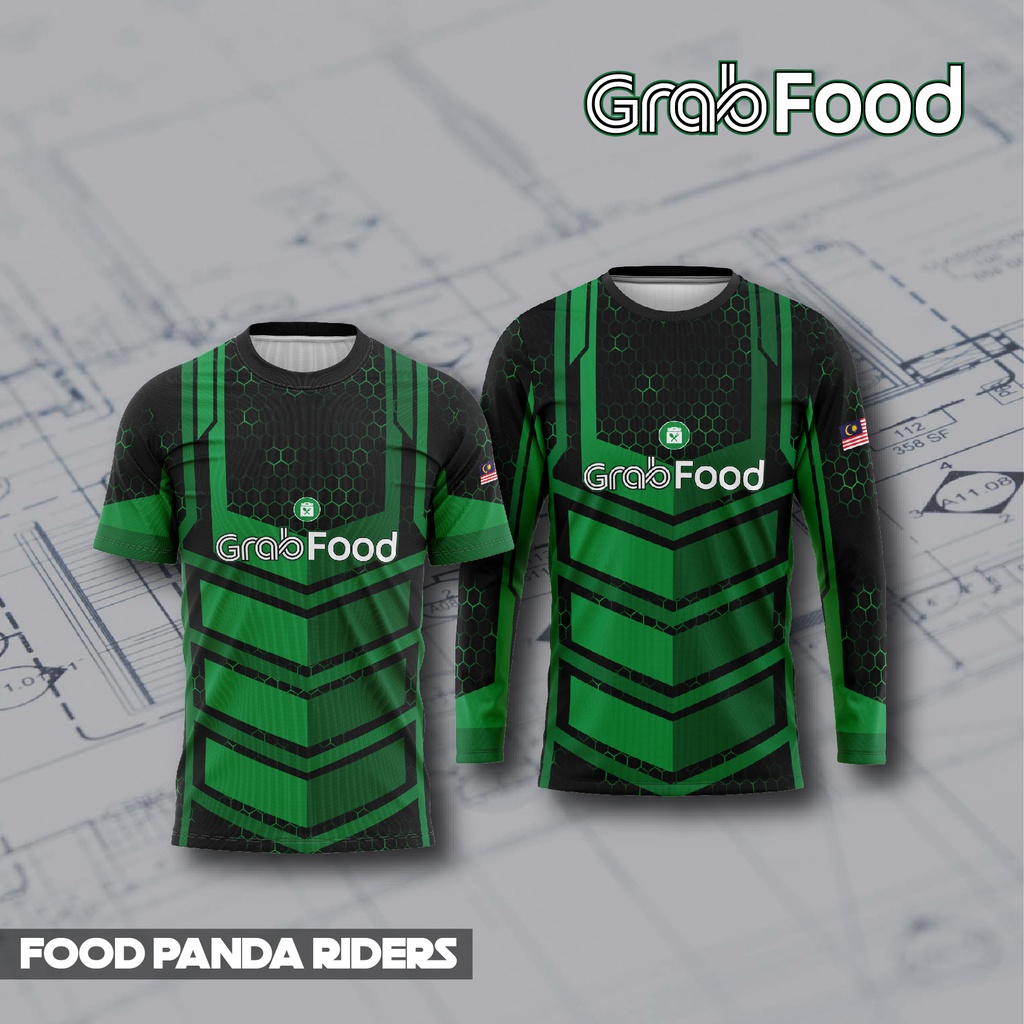 Grab Food Rider T Shirt V2 Baju Grab Food Riders Breathable Ready Stock Shopee Malaysia