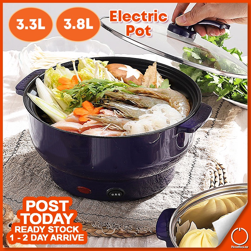 𝗖𝗘𝗥𝗔𝗠𝗜𝗖 3.3L 3.8L Electric Non Stick Multifunction Cooker Rice Steamer Steamboat Hot Pot Grill Frying Periuk Nasi 电煮锅 火锅