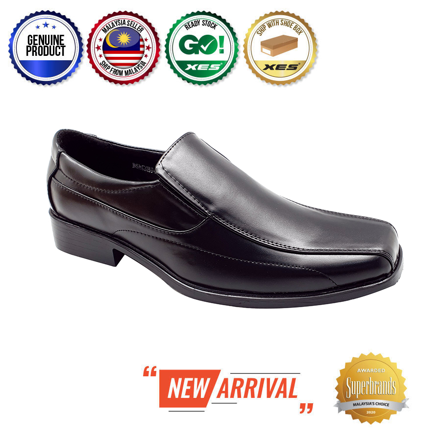 XES Men BSMCXH04 Formal Work Shoes (Black) | Shopee Malaysia