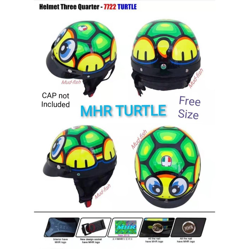 MHR TURTLE Three Quarter HELMET Shopee Malaysia