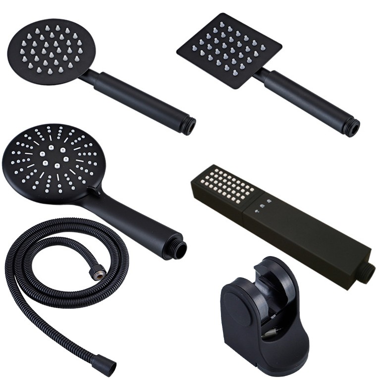 Shower Sprayer Head Black pressurized Hand Shower Rain Spray High