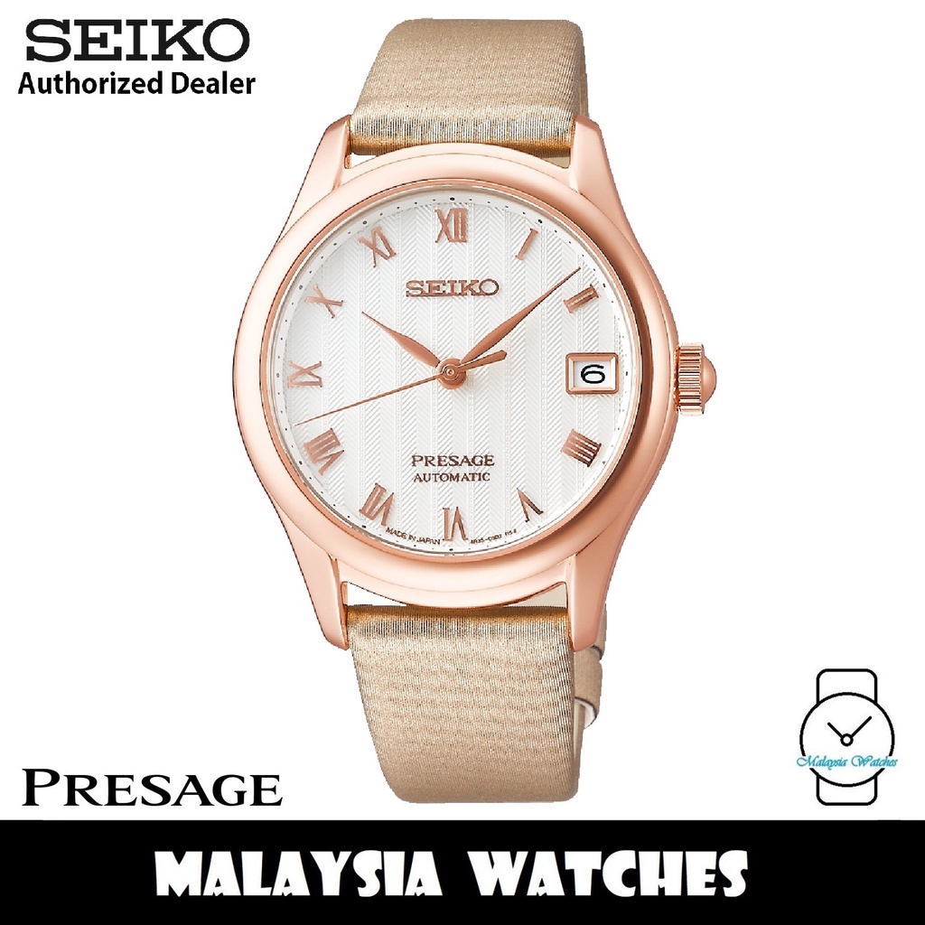 Seiko Presage SRPF50J1 Japanese Zen Garden Sakura Automatic Sapphire White  Dial Beige Leather Strap Ladies Watch SRRY048 | Shopee Malaysia