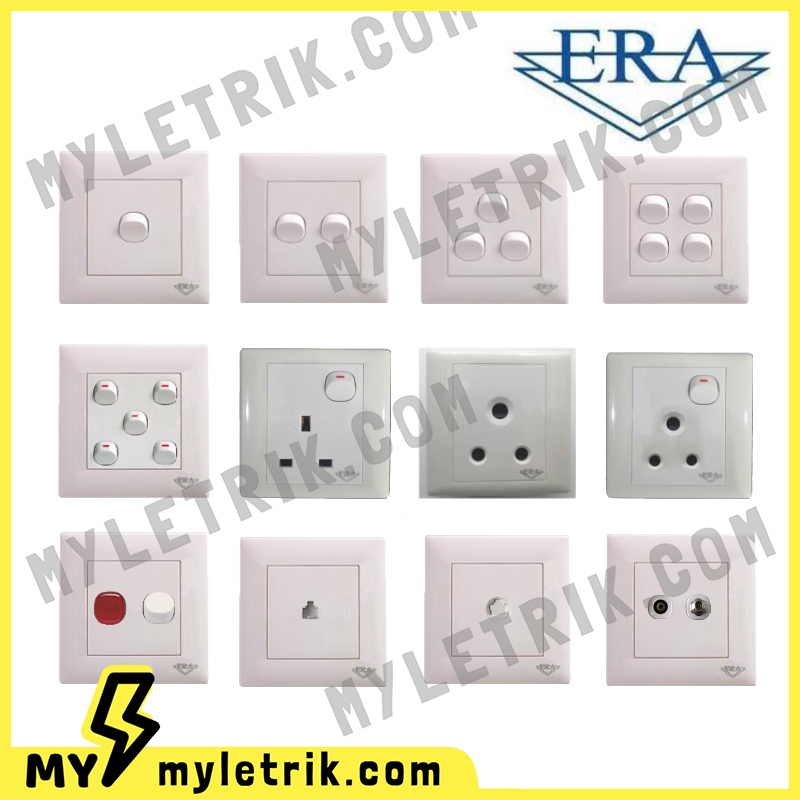 Sirim ERA Switches 1 Gang / 2 Gang / 3 Gang / 4 Gang / 13A / 15A / 20A