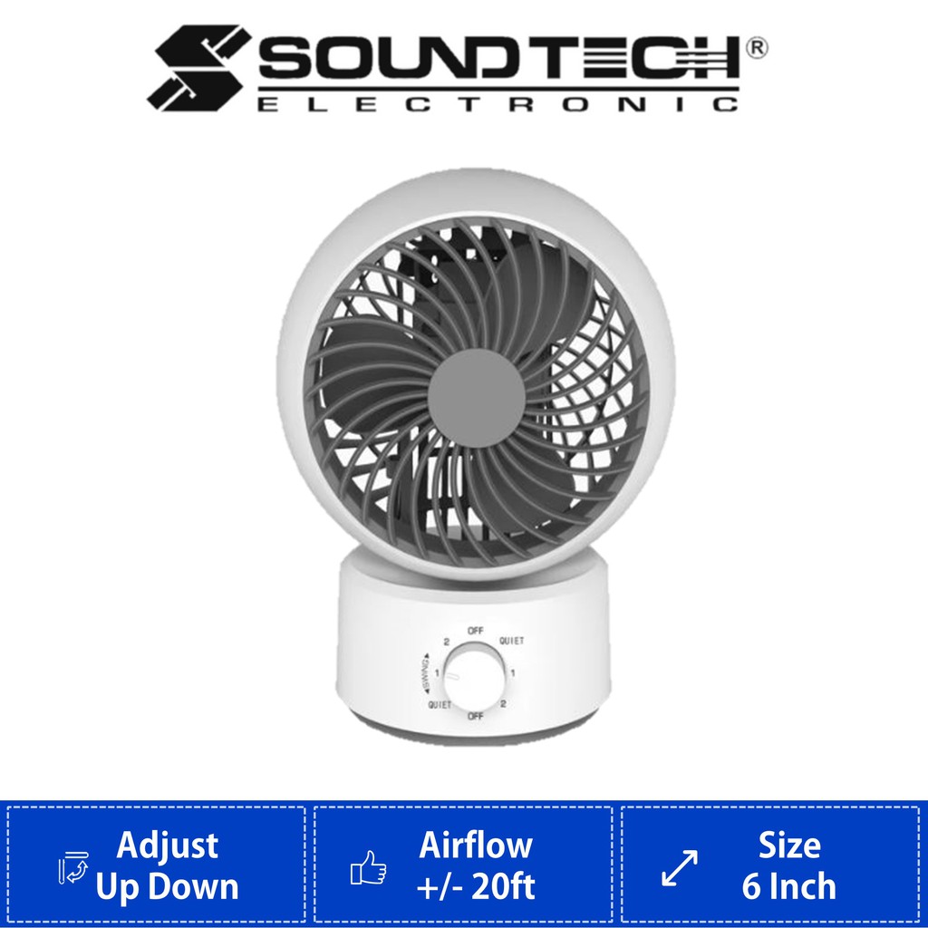 Soundteoh 6 Inch Air Circulation Fan ACF-6 | Stand Fan | Table Fan | Study Fan | Mini Fan