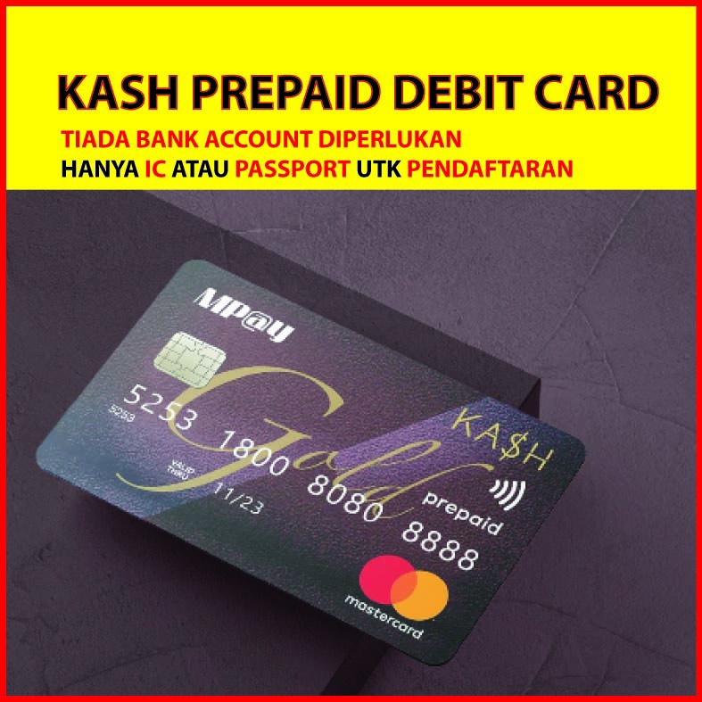 KA$H Prepaid Debit Card Mastercard Mpay Pay Wave Credit Card Cashless E-Wallet Kash Rewards Rebate Master Card