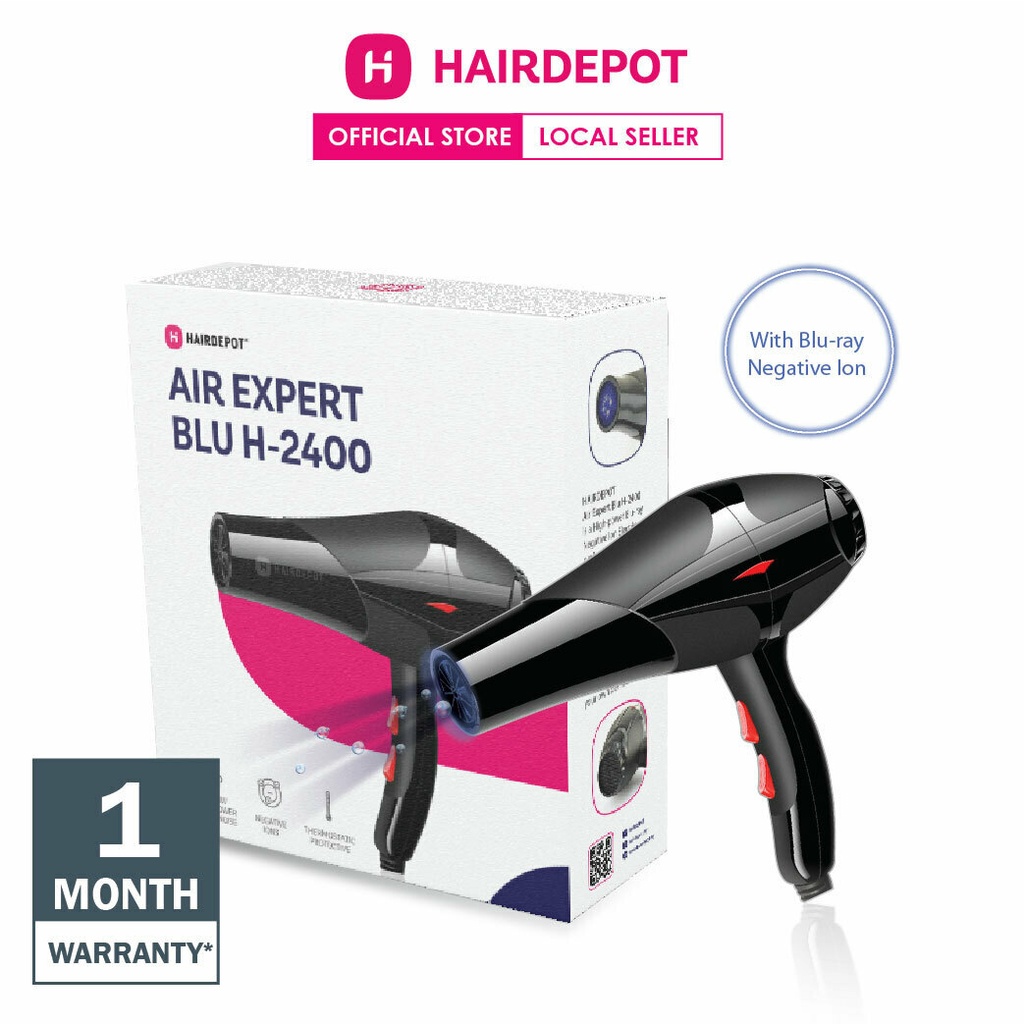 HAIRDEPOT Air Expert BluRay Negative Ion Hair Dryer (H2400) Shopee