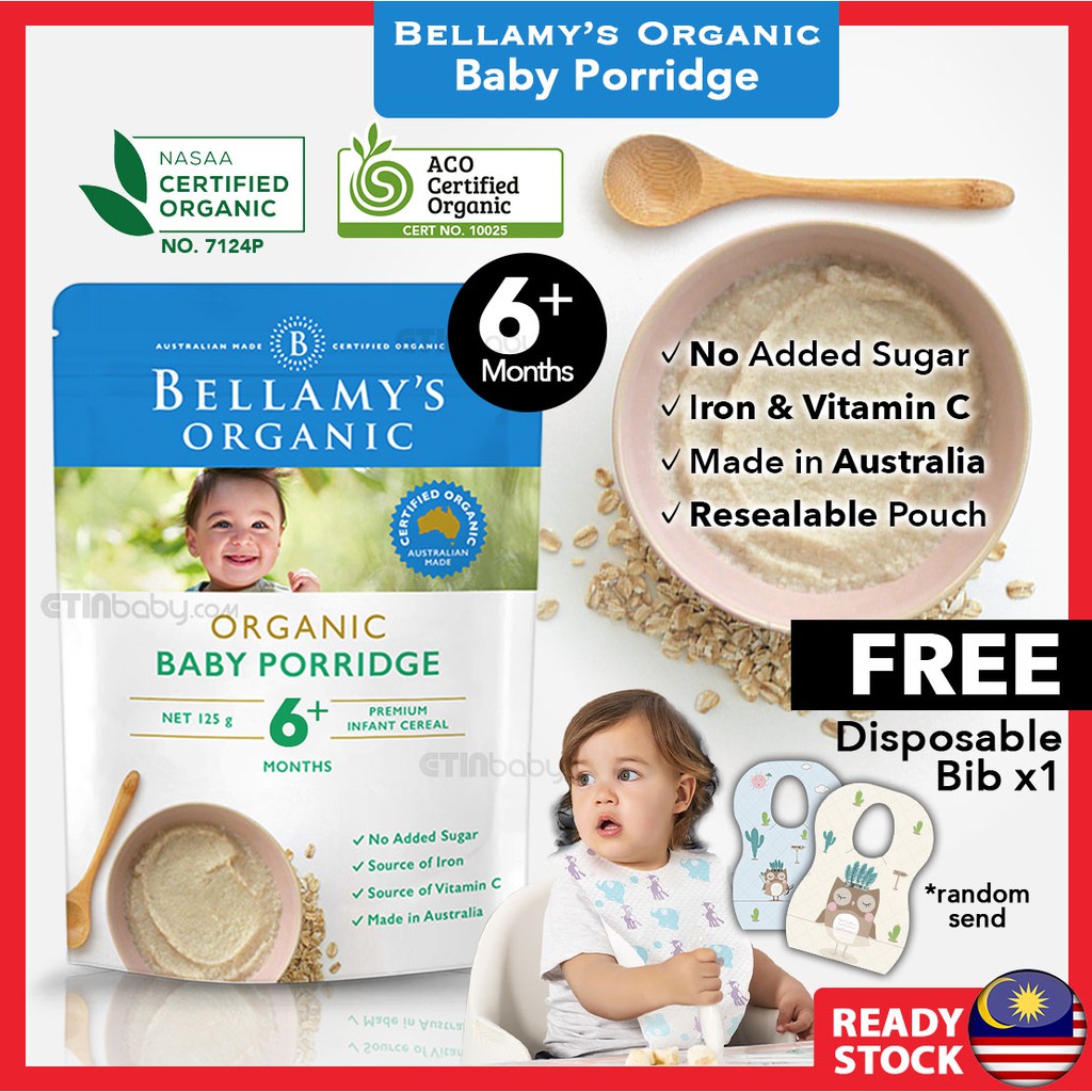 bellamy's organic porridge baby cereal