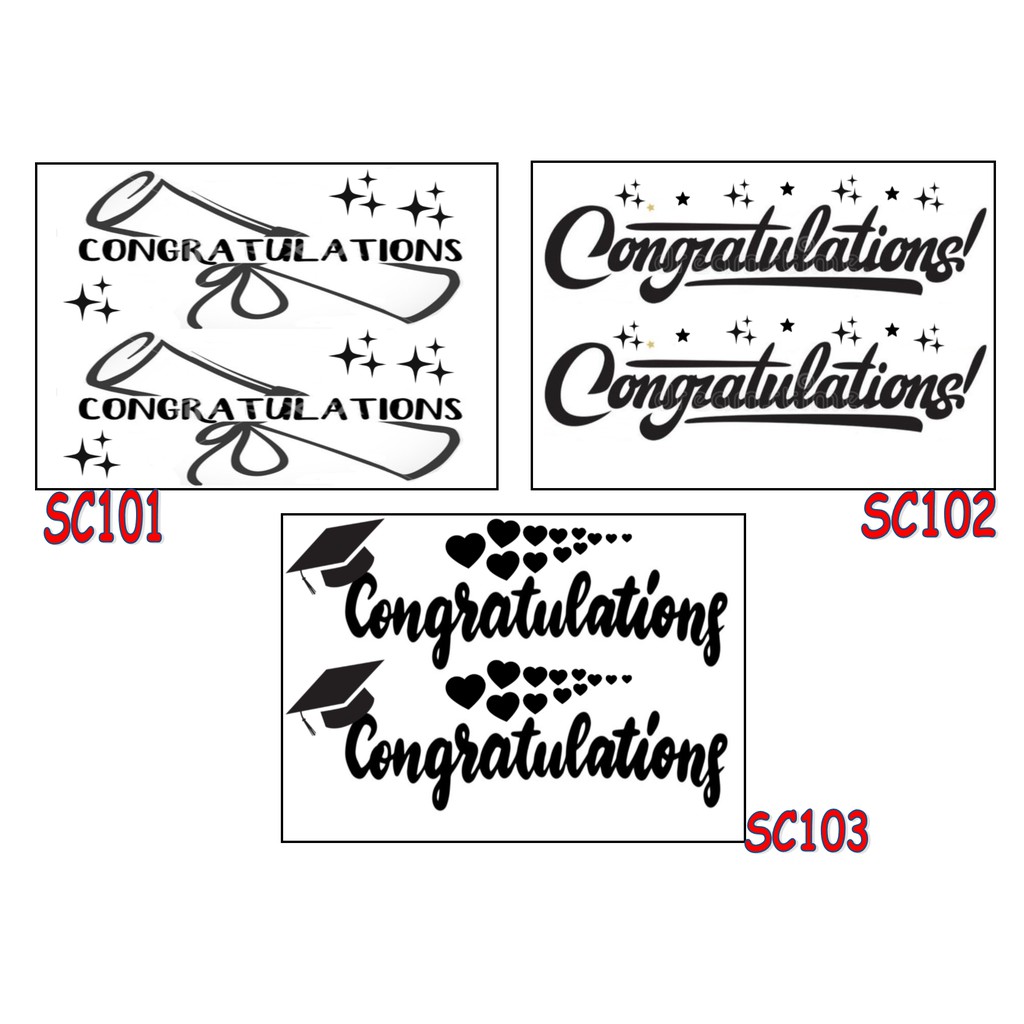 Congratulation Sticker 11 inch with transfer tape for bubble bobo