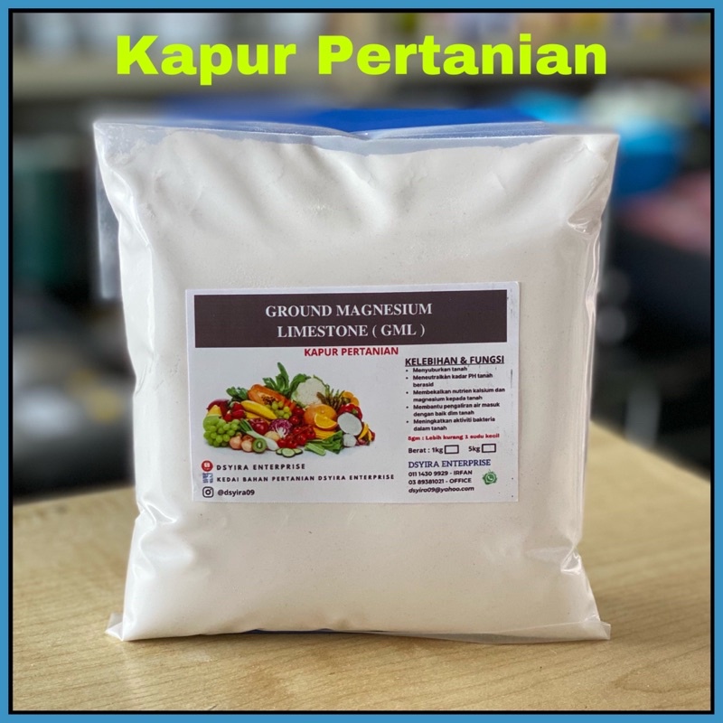 Kapur Pertanian 1kg Ground Magnesium Limestone Gml Shopee Malaysia