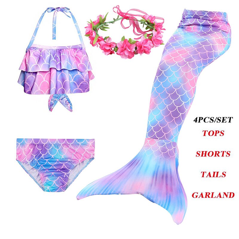 Girls Swimming Mermaid Tail Mermaid Dress Costume Cosplay Children ...