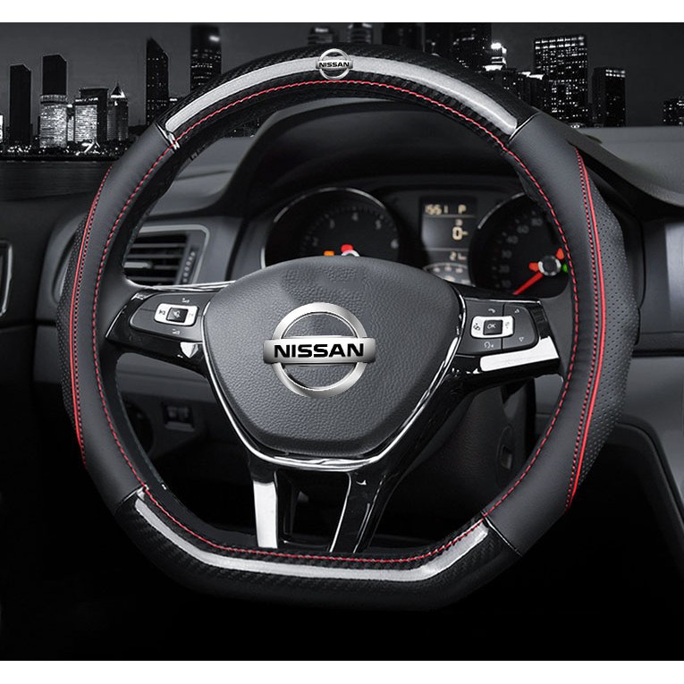 Nissan car steering wheel cover leather Nonslip No Smell Thin Suitable