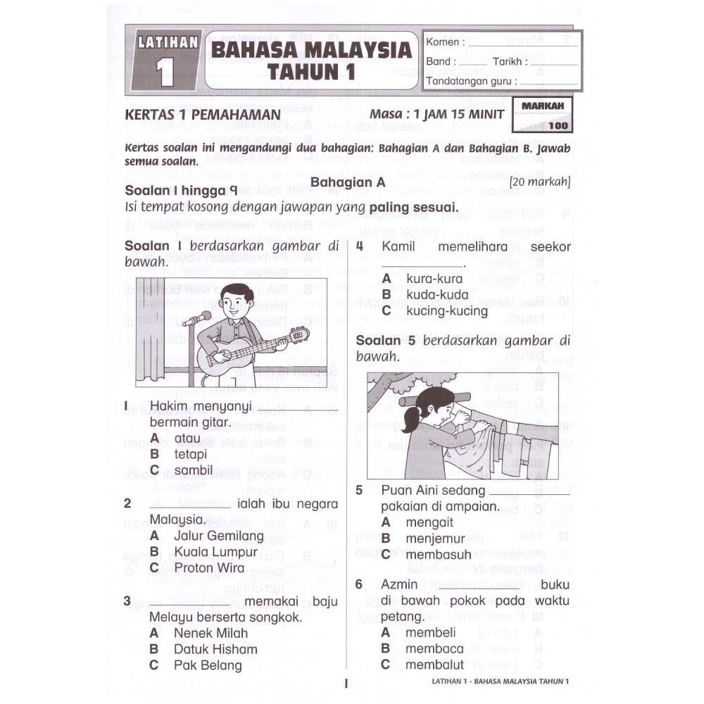 Soalan Bahasa Melayu Tahun 1 2019  Wrotiawan