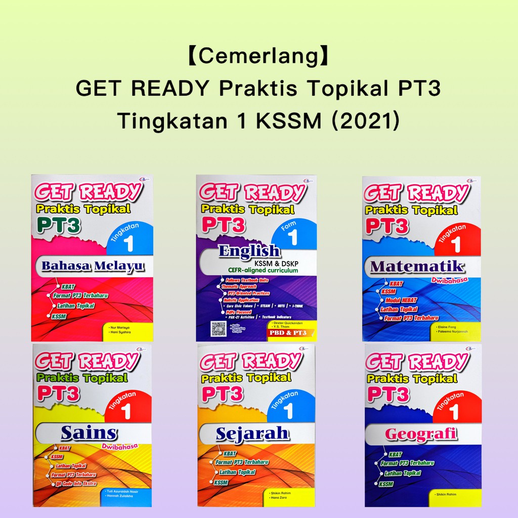 【Cemerlang】Buku Latihan GET READY Praktis Topikal PT3 Tingkatan 1 KSSM