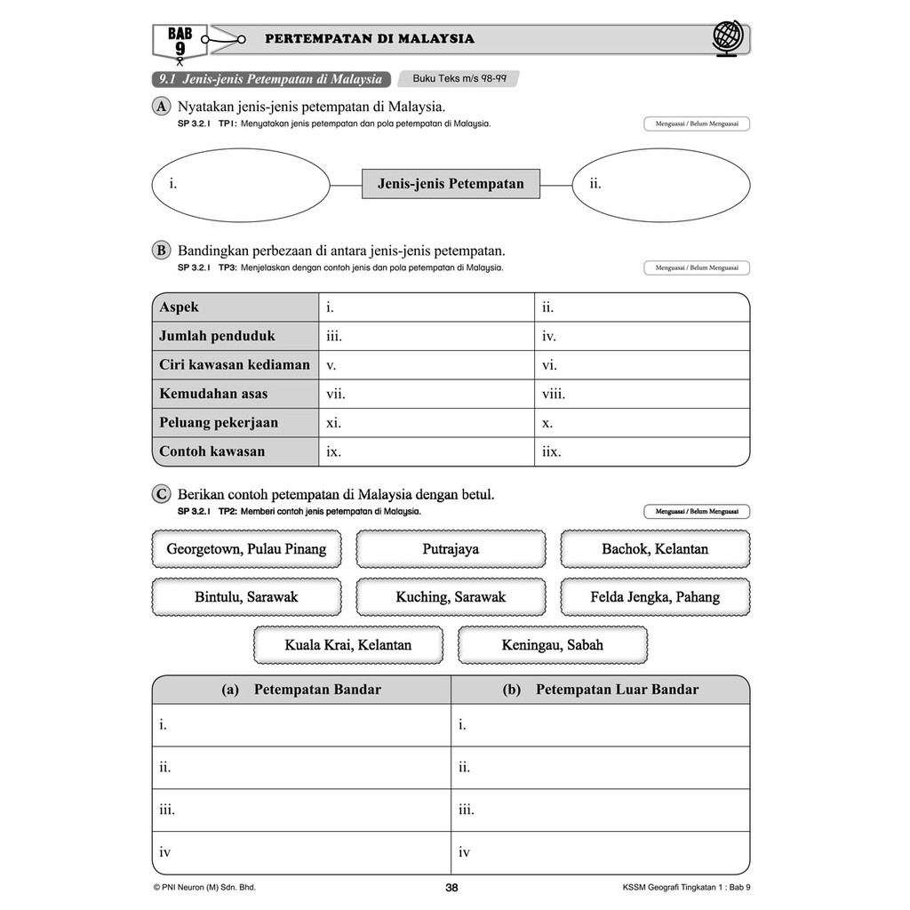Riang Belajar Kssm Geografi Tingkatan 1 Buku Latihan Nota Shopee Malaysia