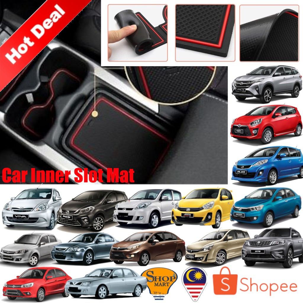 Car Slot Mat Rubber Dashmat for Aruz Axia Alza Bezza Myvi 20052020