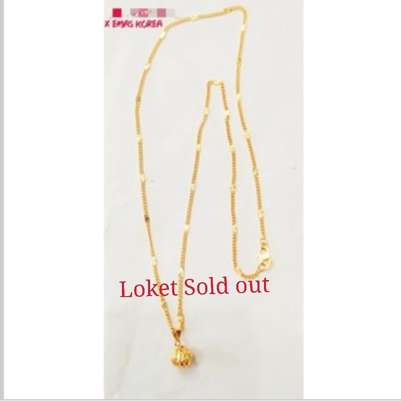 Buy Free Cop 916 Rantai Leher 2mm 44cm 60cm Loket Bola Emas Korea Bangkok Jewellery Necklace Golden Plat Seetracker Malaysia