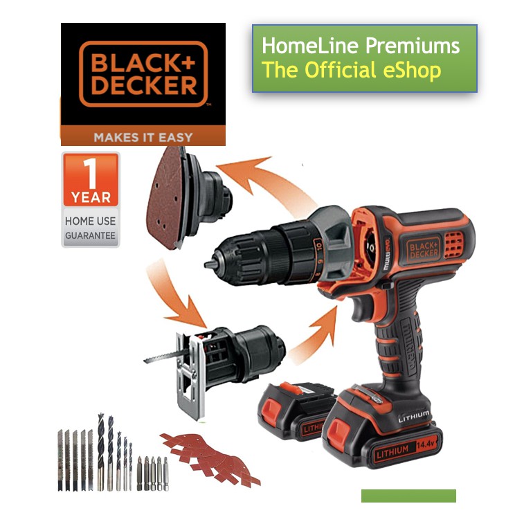 Black Decker Evo143 14 4v 3 In 1 Multitool Combo Set Drill Sander Jigsaw Shopee Malaysia