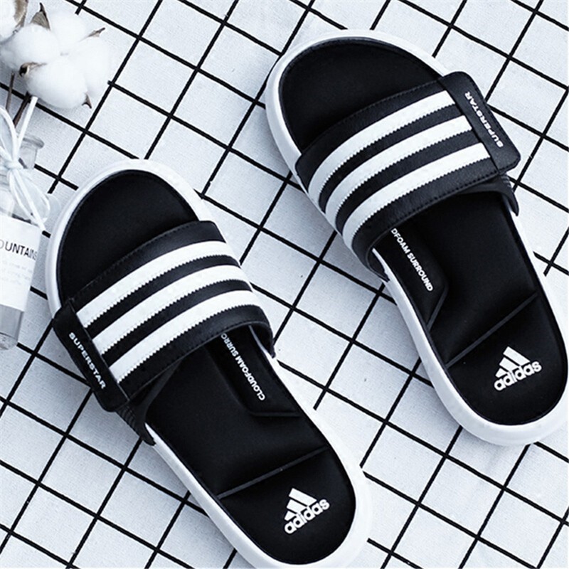 ready stock】 Adida s Superstar 5G Black and White Three Bars Casual Beach  Sandals and Slippers | Shopee Malaysia