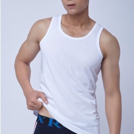 Men's Cotton Tank Top Men's White 3-hole Undershirt, Soft, Breathable, Good Odor Absorption Leda