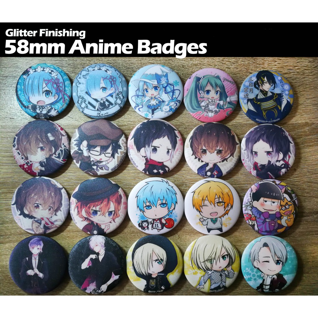 4PCS Anime Bungo Stray Dogs Badges Itabag Button Pin Brooch Kids Cute Gifts 58mm