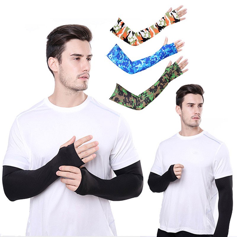 Stretchy Durable Arm Sleeves Hand Socks Ice Cool UV Protection Anti Dust Buff Bike Motorcycle Rider Angler