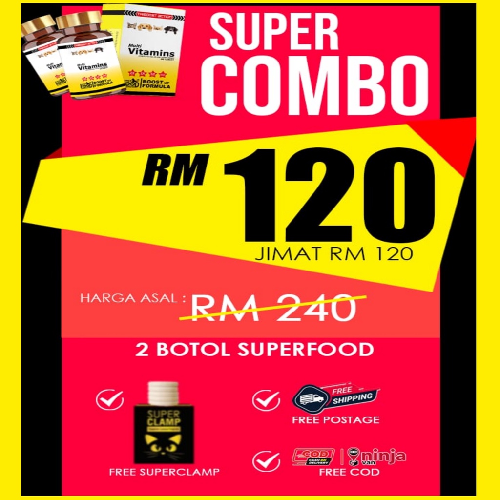 PROMOSI RM120 2 BOTOL SUPERFOOD BOOST UP FORMULA (CAT VITAMIN) Shopee