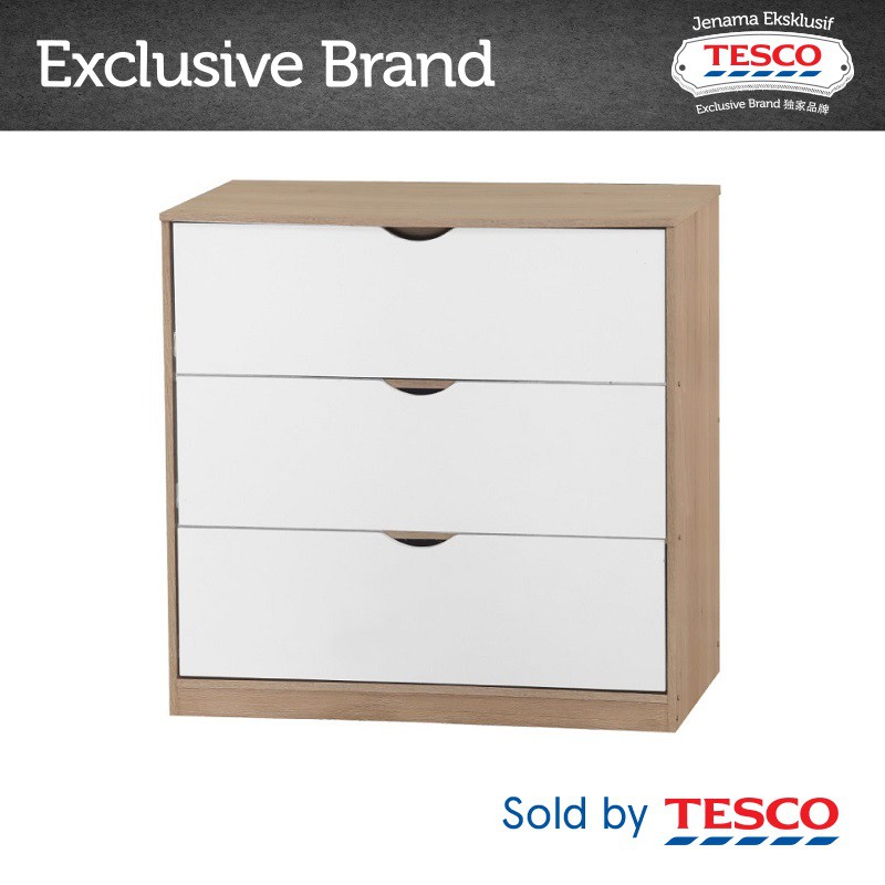Tesco Chest Of 3 Drawer Shopee Malaysia