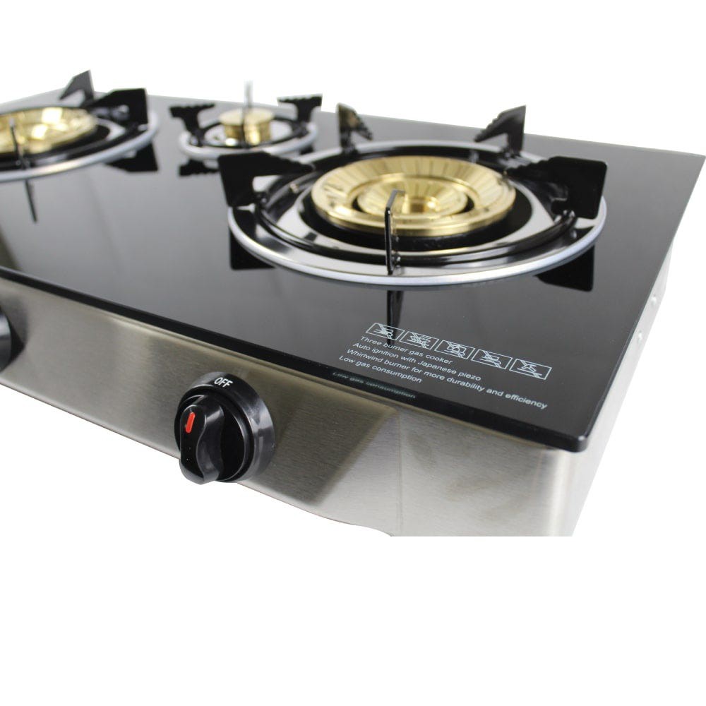 Faber (3 Burner) Glass Cooker Glass Gas Stove FC GLAZZIMO KING 8133