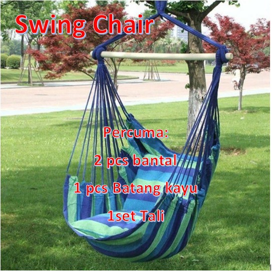 Buy Hanging Chair Outdoor Hammock Chair Hanging Swing Chair With 2 Pillow Buaian Gantung Dewasa Beserta 2 Bantal Seetracker Malaysia