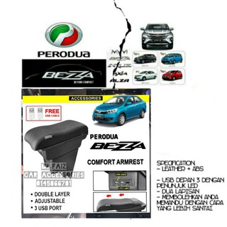 Car Arm Rest Armrest Console Box Double 2 Layers 7 Usb Perodua Myvi Axia Proton Saga Blm Iriz Honda City Nissan Almera Shopee Malaysia