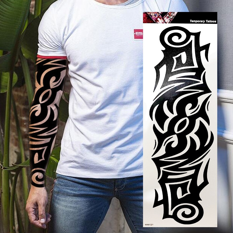 Large Arm Sleeve Tattoo Tiger Skull Owl Waterproof Temporary Tatto Sticker Fox Lion Body Art Full Fake Tatoo Women Men Shopee Malaysia