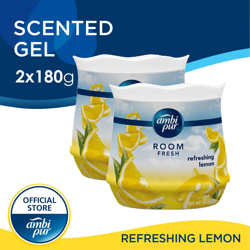 Ambi Pur Air Freshener Room Fresh Scented Gel Refreshing Lemon (180g x