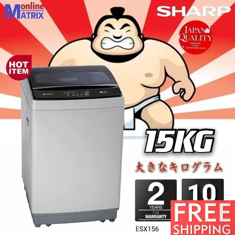SHARP 15kg Fully Auto Washing Machine ESX156 Shopee Malaysia