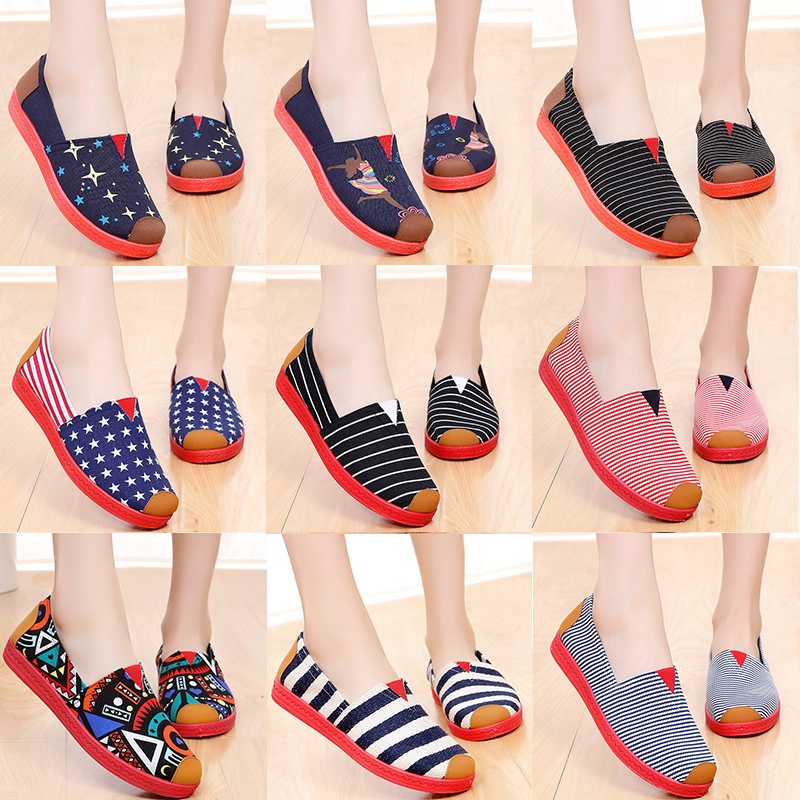 Fashion walking women's shoes breathable slip-on shoes women's canvas shoes women's single shoes flat old Beijing cloth shoes women's soft-soled shoes