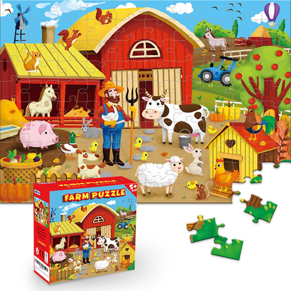 100 Pieces Farm Jigsaw Puzzles For Kids Ages 4 8 Year Old Professional Preschool Toy Puzzles For Toddlers Boys And Girls Shopee Malaysia