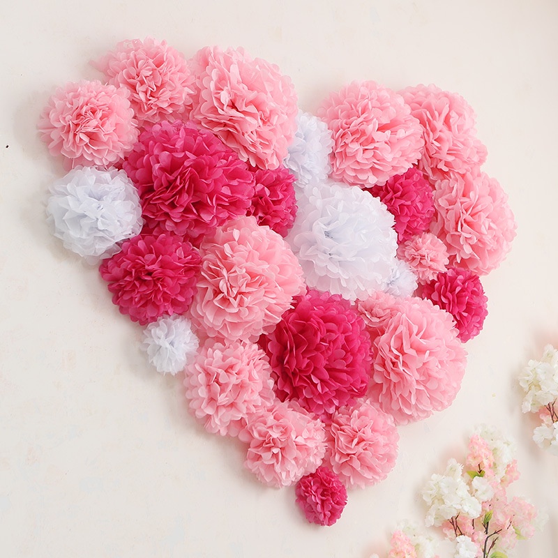 Handmade Tissue Party Flower Ball Paper Pom Poms Wedding Decorative Baby Shower Birthday Favor Decor