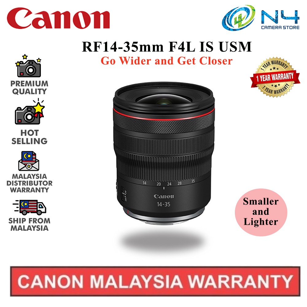 Canon RF 14-35mm RF14-35mm F4 L IS USM Lens for EOS R RP R5 R6 R3 (CANON MALAYSIA WARRANTY)